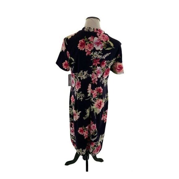 Shelby & Palmer Dress Womens Sz 12 Multicolor Floral Neck Bow Back Zipper Sheath - Picture 6 of 10